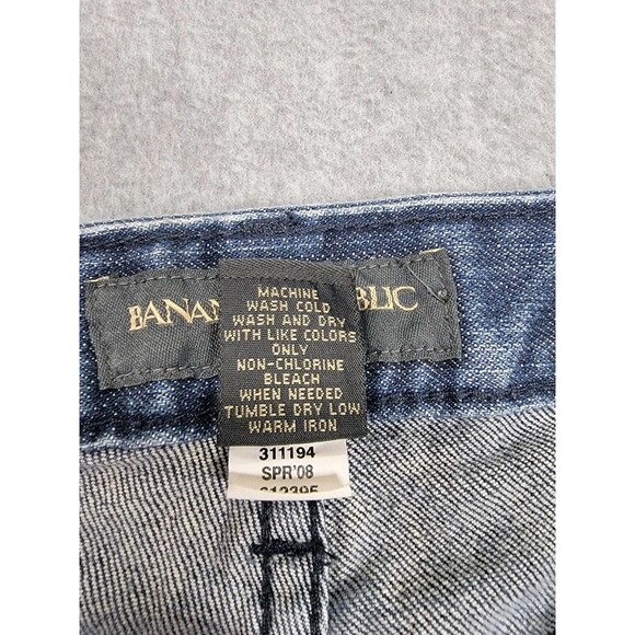 Banana Republic Trouser Jeans Womens 14 35x31 Wide Blue Stretch High Boho Y2K - Picture 10 of 15